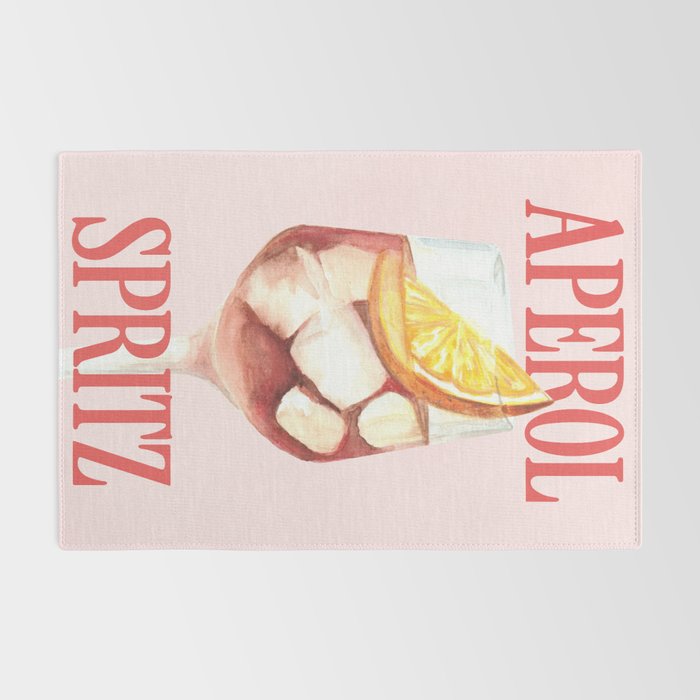 Aperol Spritz: Retro Classic Cocktail 01 Rug Gallery Image 2