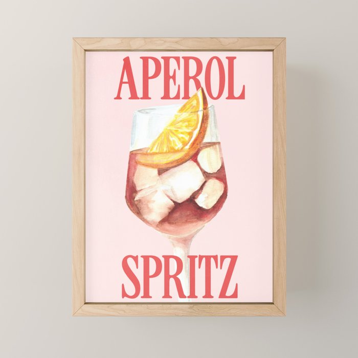 Aperol Spritz: Retro Classic Cocktail 01 Mini Art Print Gallery Image 1