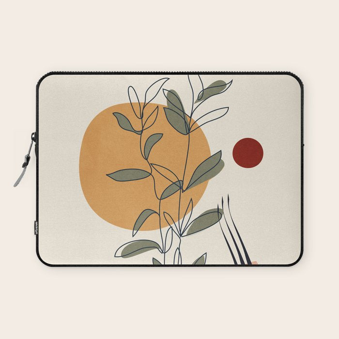 Minimal Line Young Leaves Laptop Sleeve Gallery Image 1