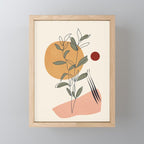 Minimal Line Young Leaves Mini Art Print Gallery Image 1