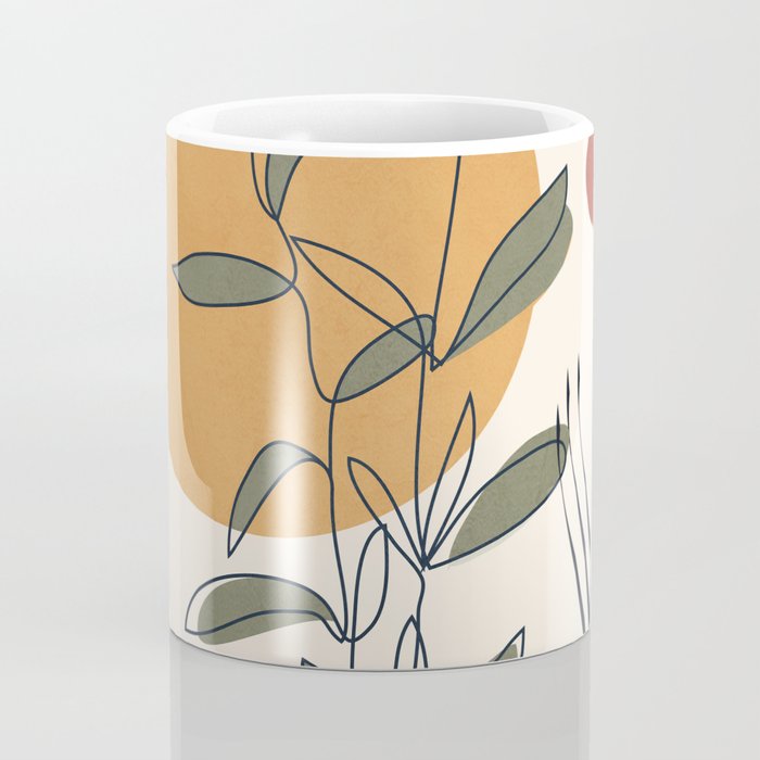 Minimal Line Young Leaves Coffee Mug Gallery Image 4