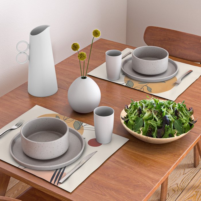 Minimal Line Young Leaves Placemat Gallery Image 2