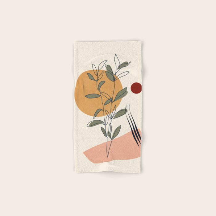 Minimal Line Young Leaves Towels Gallery Image 1