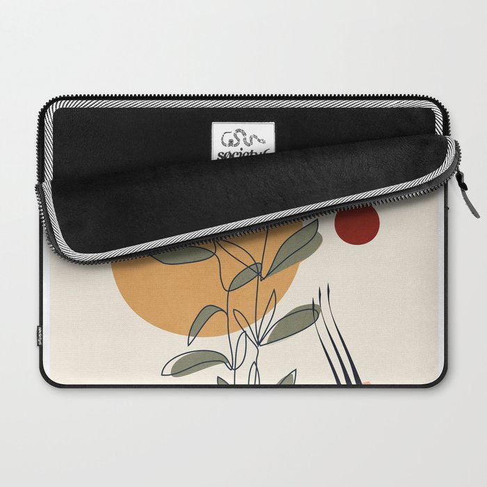 Minimal Line Young Leaves Laptop Sleeve Gallery Image 2