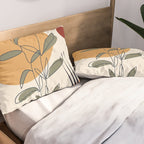 Minimal Line Young Leaves Pillow Sham Gallery Image 2