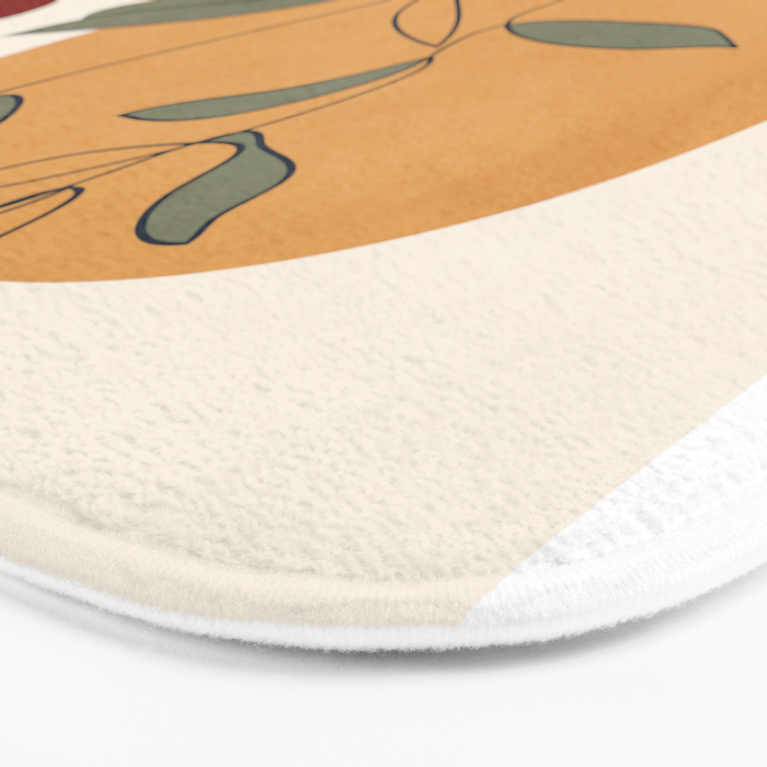 Minimal Line Young Leaves Bath Mat Gallery Image 3