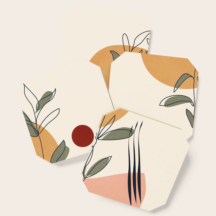 Minimal Line Young Leaves Coaster Gallery Image 1