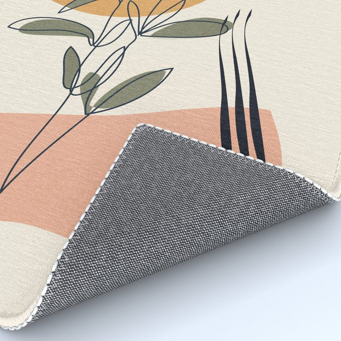 Minimal Line Young Leaves Rug Gallery Image 4