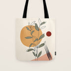 Minimal Line Young Leaves Tote Bag Gallery Image 1