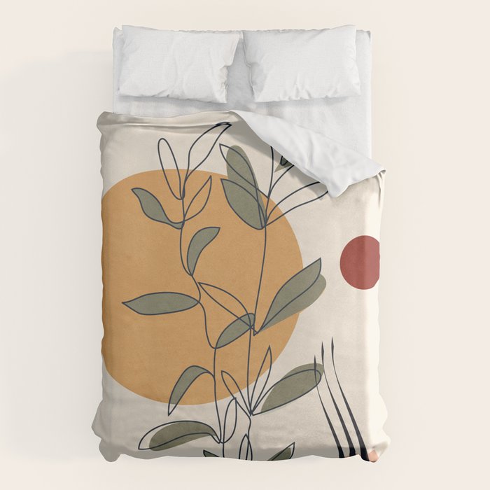 Minimal Line Young Leaves Duvet Cover Gallery Image 6