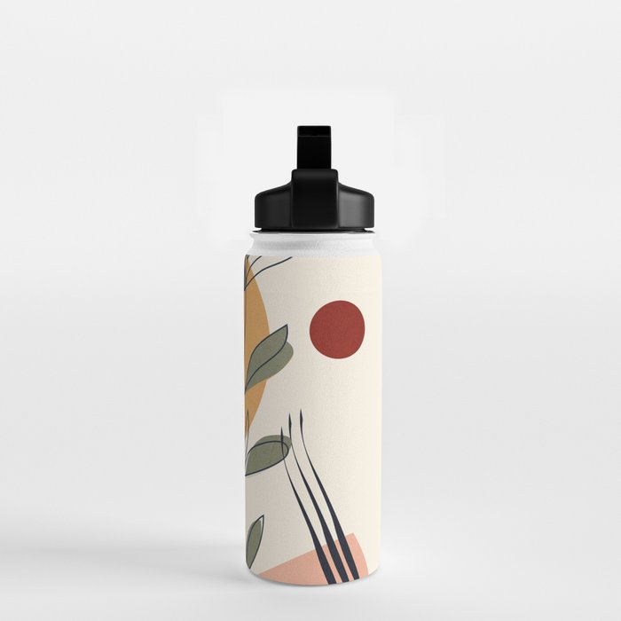 Minimal Line Young Leaves Water Bottle Gallery Image 2