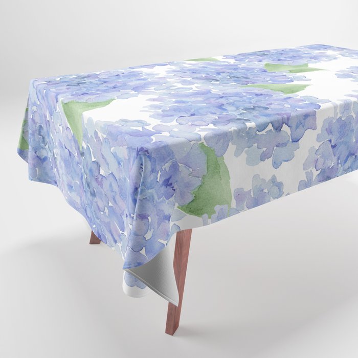 Elegant lavender lilac watercolor hydrangea floral Tablecloth Gallery Image 1