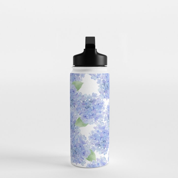Elegant lavender lilac watercolor hydrangea floral Water Bottle Gallery Image 3
