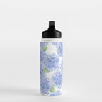 Elegant lavender lilac watercolor hydrangea floral Water Bottle Gallery Image 3
