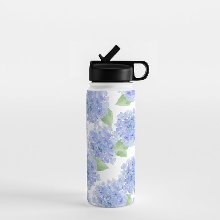 Elegant lavender lilac watercolor hydrangea floral Water Bottle Gallery Image 1