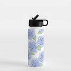 Elegant lavender lilac watercolor hydrangea floral Water Bottle Gallery Image 1