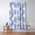 Elegant lavender lilac watercolor hydrangea floral Window Curtain Gallery Image 5