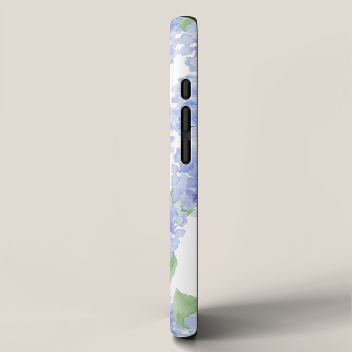 Elegant lavender lilac watercolor hydrangea floral iPhone Case Gallery Image 2