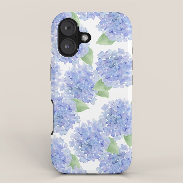 Elegant Lavender Lilac Watercolor Hydrangea Floral Iphone Case