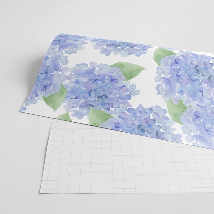 Elegant lavender lilac watercolor hydrangea floral Wrapping Paper Gallery Image 2