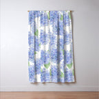 Elegant lavender lilac watercolor hydrangea floral Window Curtain Gallery Image 3
