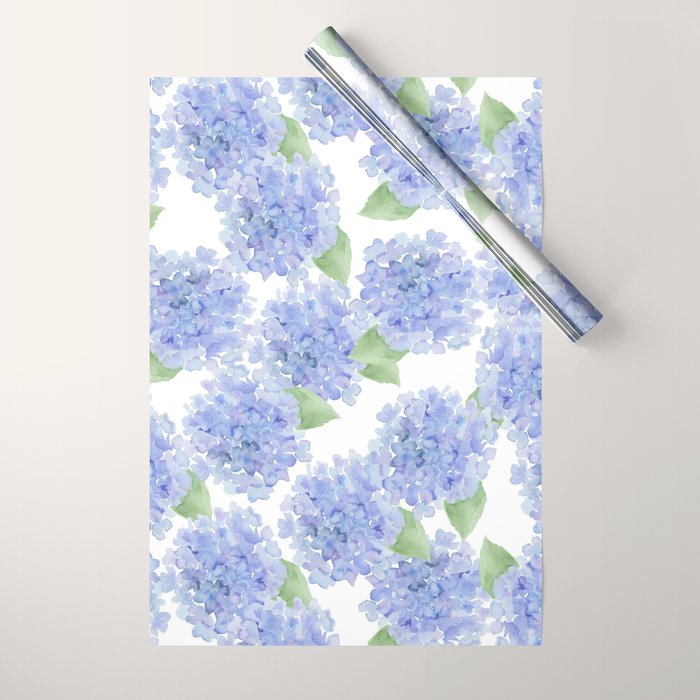 Elegant lavender lilac watercolor hydrangea floral Wrapping Paper Gallery Image 1