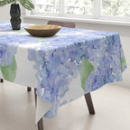 Elegant lavender lilac watercolor hydrangea floral Tablecloth Gallery Image 3