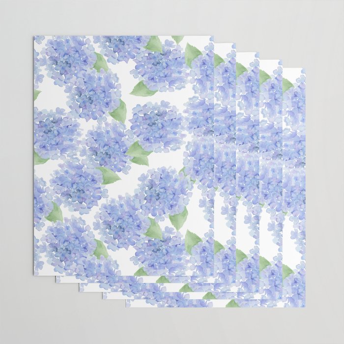 Elegant lavender lilac watercolor hydrangea floral Wrapping Paper Gallery Image 3