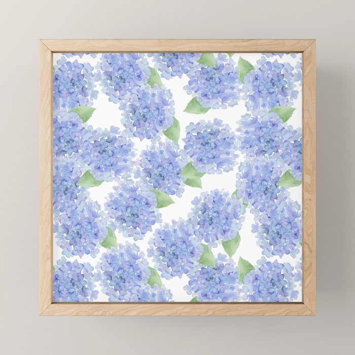 Elegant lavender lilac watercolor hydrangea floral Mini Art Print Gallery Image 1