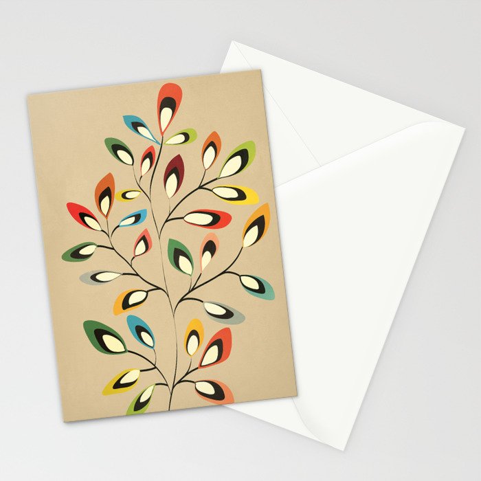 Mid-Century Abstract Branch 02 Stationery Card Gallery Image 2