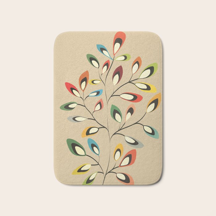 Mid-Century Abstract Branch 02 Bath Mat Gallery Image 1
