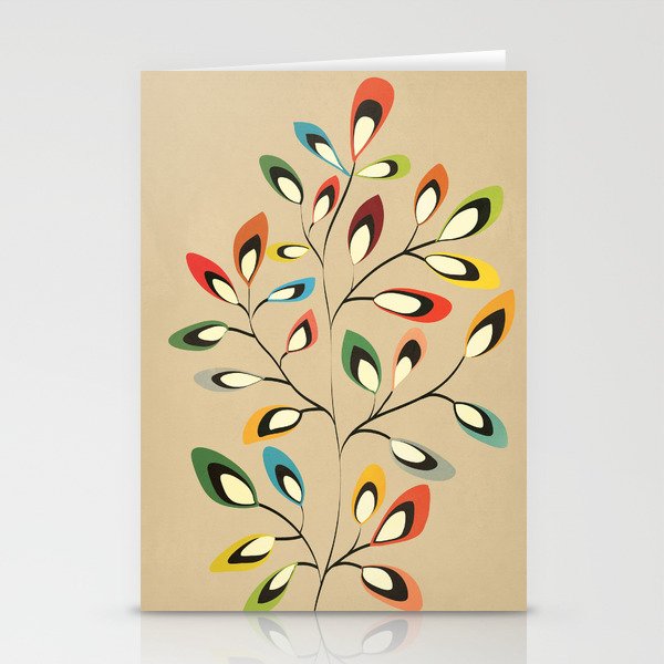 Mid-Century Abstract Branch 02 Stationery Card Gallery Image 2