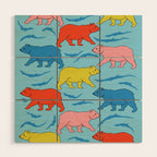 Fun Bears Wood Wall Art Gallery Image 1