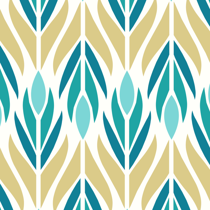 Mid Century Modern Abstract Floral Pattern in Turquoise Teal Aqua and Marigold Coffee Mug Gallery Image 2