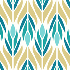 Mid Century Modern Abstract Floral Pattern in Turquoise Teal Aqua and Marigold Coffee Mug Gallery Image 2