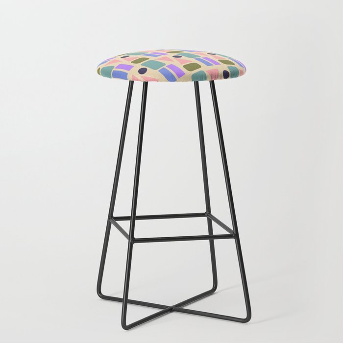 Mid-century Geometric Color Fun Stool Gallery Image 1