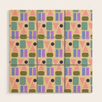 Mid-century Geometric Color Fun Wood Wall Art Gallery Image 1