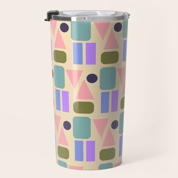 Mid-century Geometric Color Fun Travel Mug Gallery Image 3