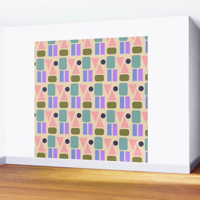 Mid-century Geometric Color Fun Wall Mural Gallery Image 2