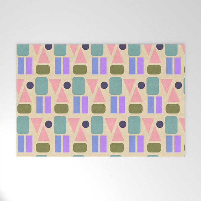 Mid-century Geometric Color Fun Welcome Mat Gallery Image 1
