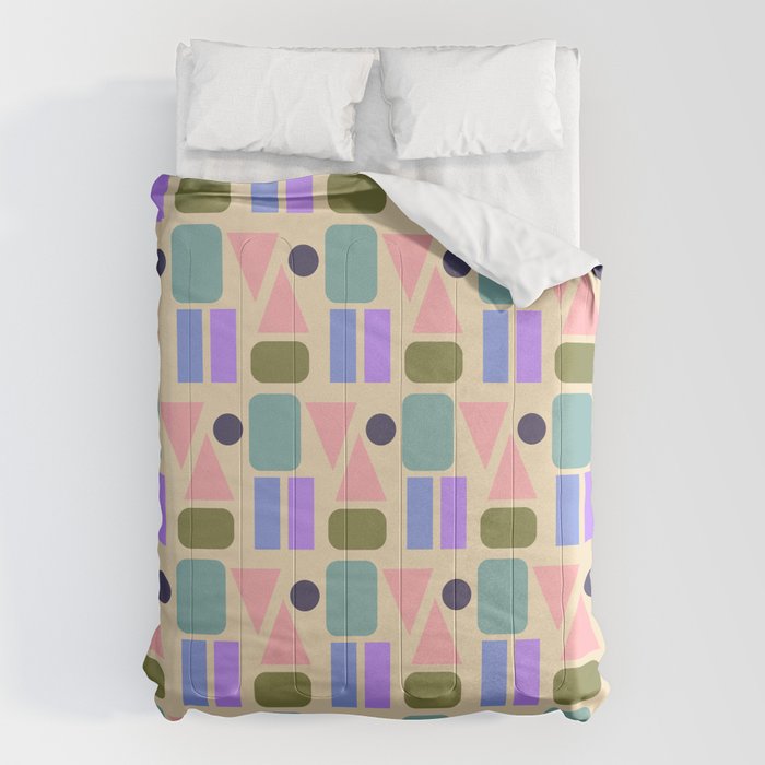 Mid-century Geometric Color Fun Comforter Gallery Image 1