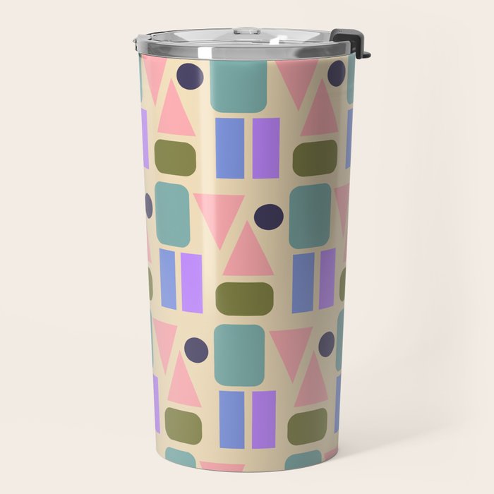 Mid-century Geometric Color Fun Travel Mug Gallery Image 2