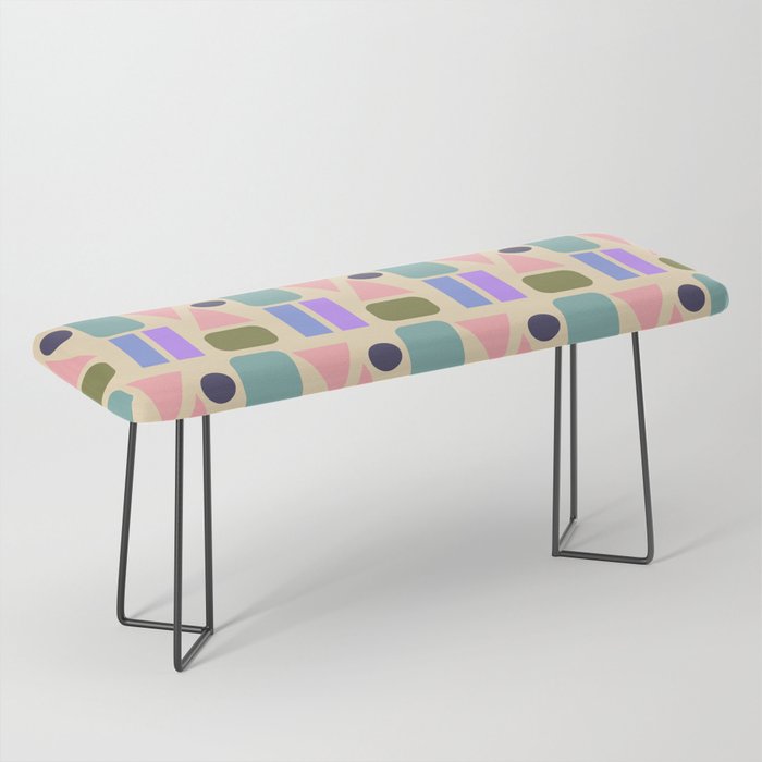Mid-century Geometric Color Fun Bench Gallery Image 1