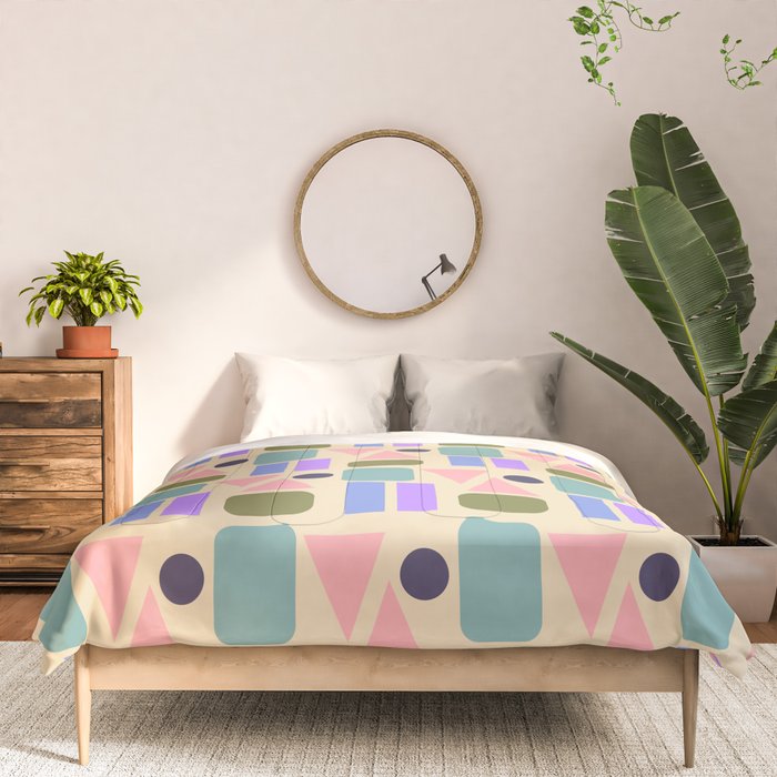 Mid-century Geometric Color Fun Comforter Gallery Image 3