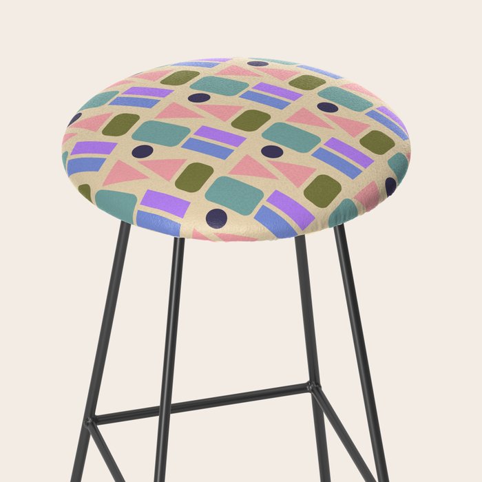 Mid-century Geometric Color Fun Stool Gallery Image 2