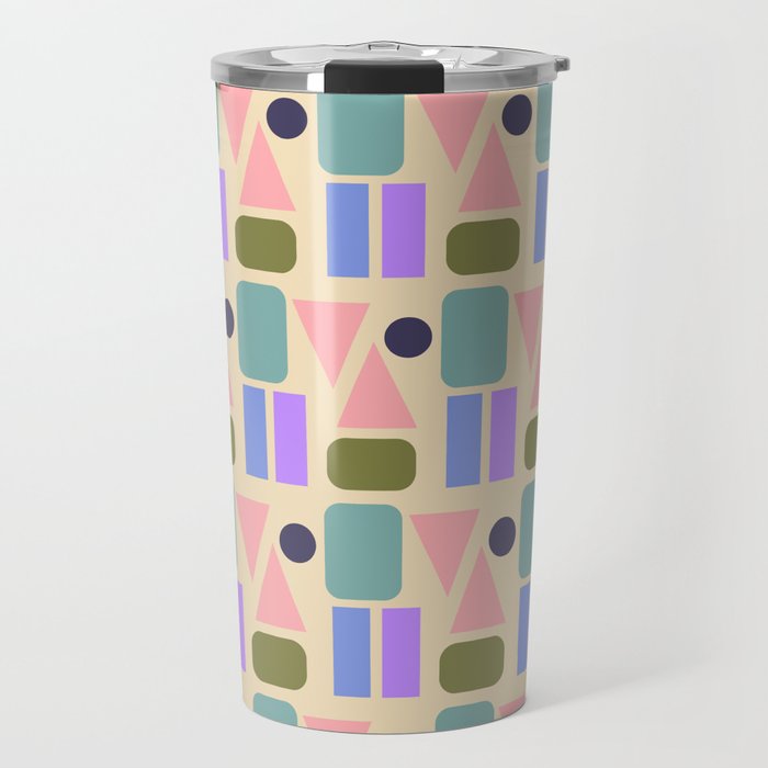 Mid-century Geometric Color Fun Travel Mug Gallery Image 1