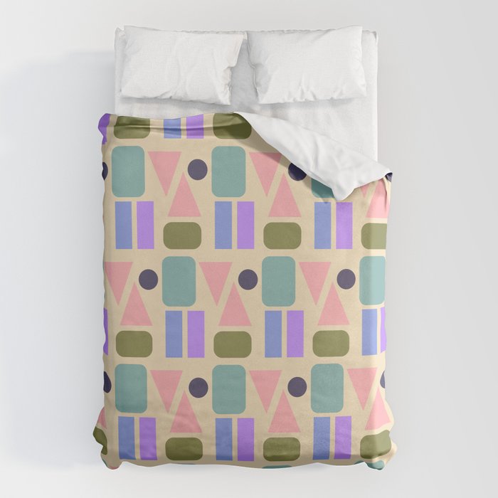 Mid-century Geometric Color Fun Duvet Cover Gallery Image 1