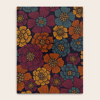 Dark Burgundy, Teal & Mustard Floral Notebook Gallery Image 4