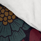 Dark Burgundy, Teal & Mustard Floral Comforter Gallery Image 4