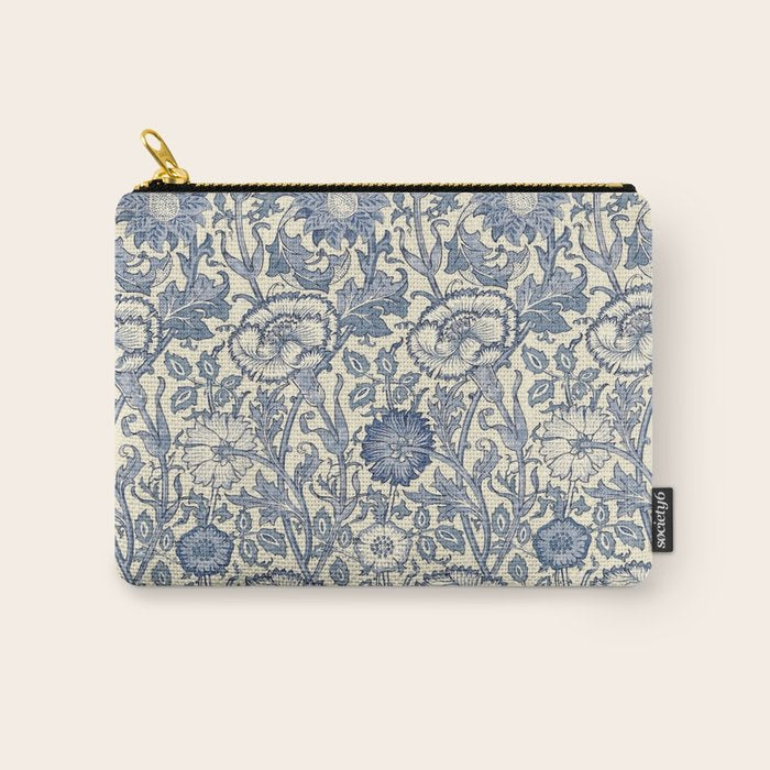 William Morris Pink and Rose China Blue Toile Carry All Pouch Gallery Image 1